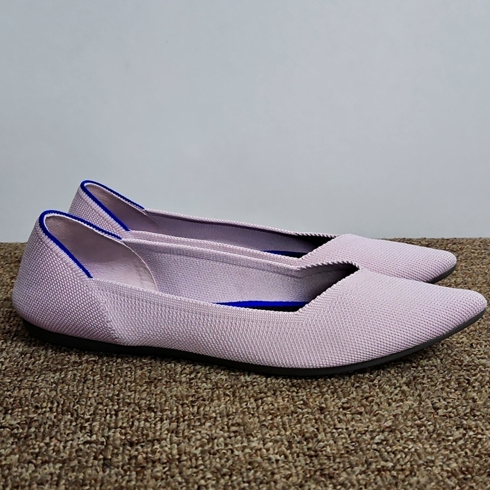 Rothy's Petal Pink Pointed Toe Ballet Flats Sz 9.5 Womens Solid Point